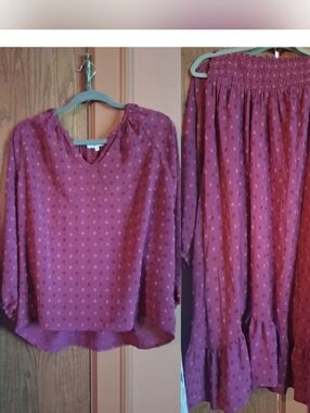 Magenta Top & Skirt Set